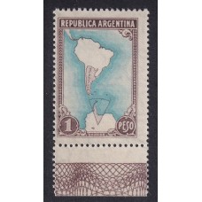 ARGENTINA 1942 GJ 876SG ESTAMPILLA VARIEDAD IMPRESA SOBRE LA GOMA NUEVA MINT ANTARTIDA RARA U$ 100